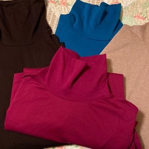 4, 2X, Lands End, Supima cotton Turtleneck tees. Set of 4, new condition.
